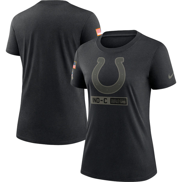 Women's Indianapolis Colts Black Salute To Service Performance T-Shirt 2020(Run Small)